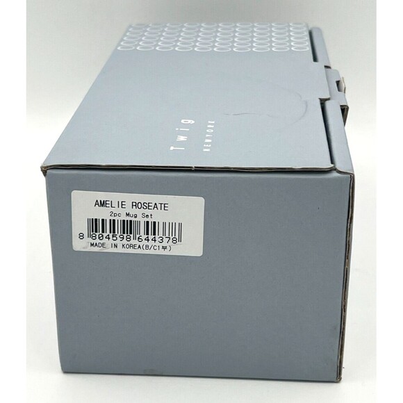 Twig New York Fine Bone‎ China Mugs Boutique Amelie Roseate Rim Set of Two NWB - Picture 6 of 16